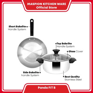 Jual MASPION PANDA FIT SET B Frypan 20 Cm Dan Dutch Oven 18 Cm - Alat ...