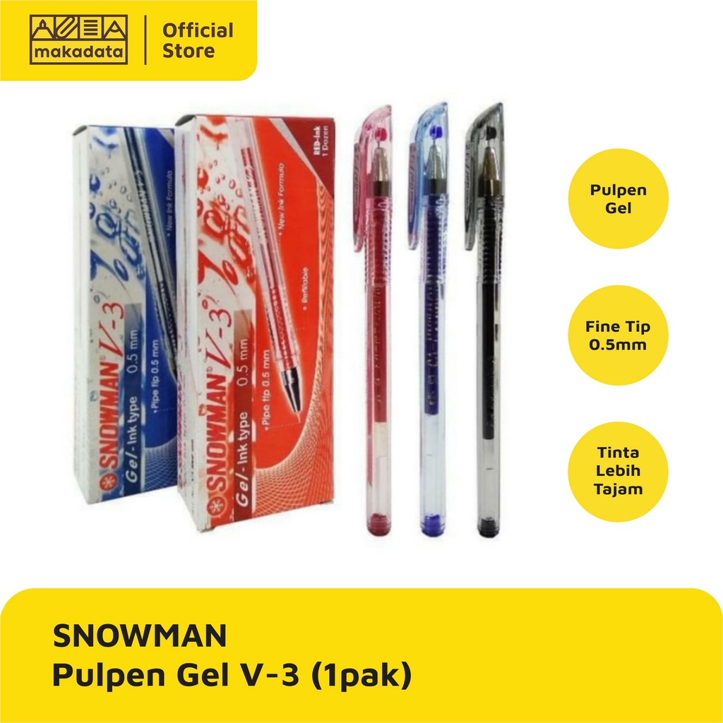 

BALLPOINT / BOLPEN / PULPEN SNOWMAN V-3 0.5 (12 PCS)