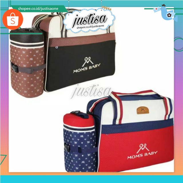 Promo !! Tas Besar Bayi MOM'S BABY LARGE BABY BAG New Classic Series MBT-3027 - tas moms baby serie clasic