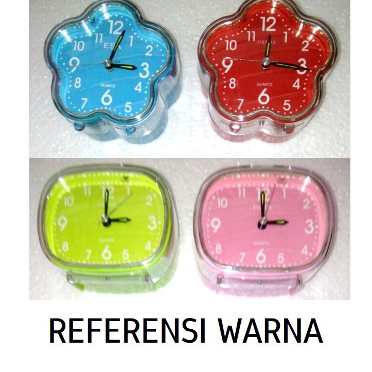 Jam Meja Weker Alarm Clock Sweep Movement Bunyi Kring Melody Warna Warni Free Baterai