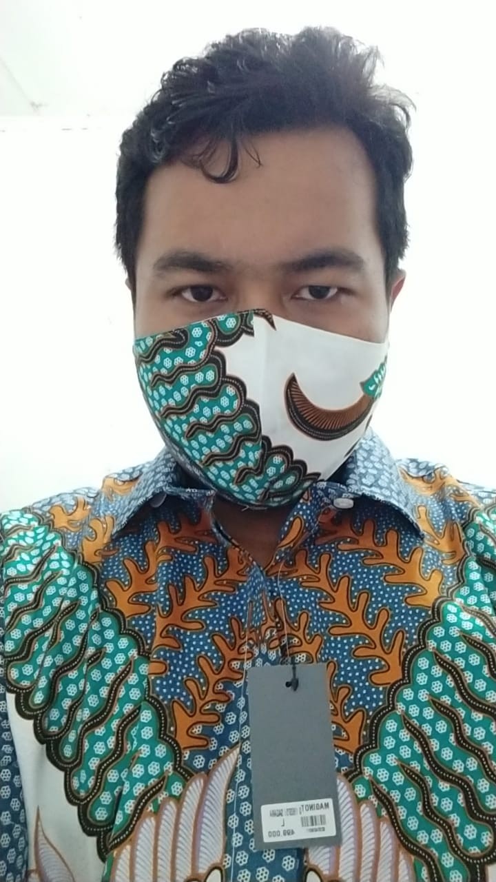 Maginot Kemeja Batik 2.0 Sagara-ss Motif Timbul Lengan Pendek Pria + Free Masker