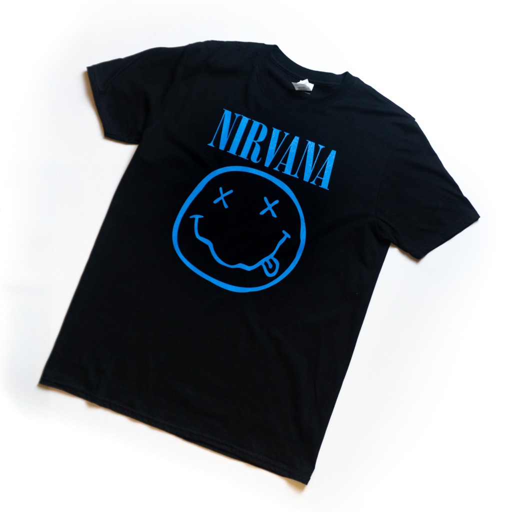 [ORI] NIRVANA - BLUE SMILEY TSHIRT Kaos Pria