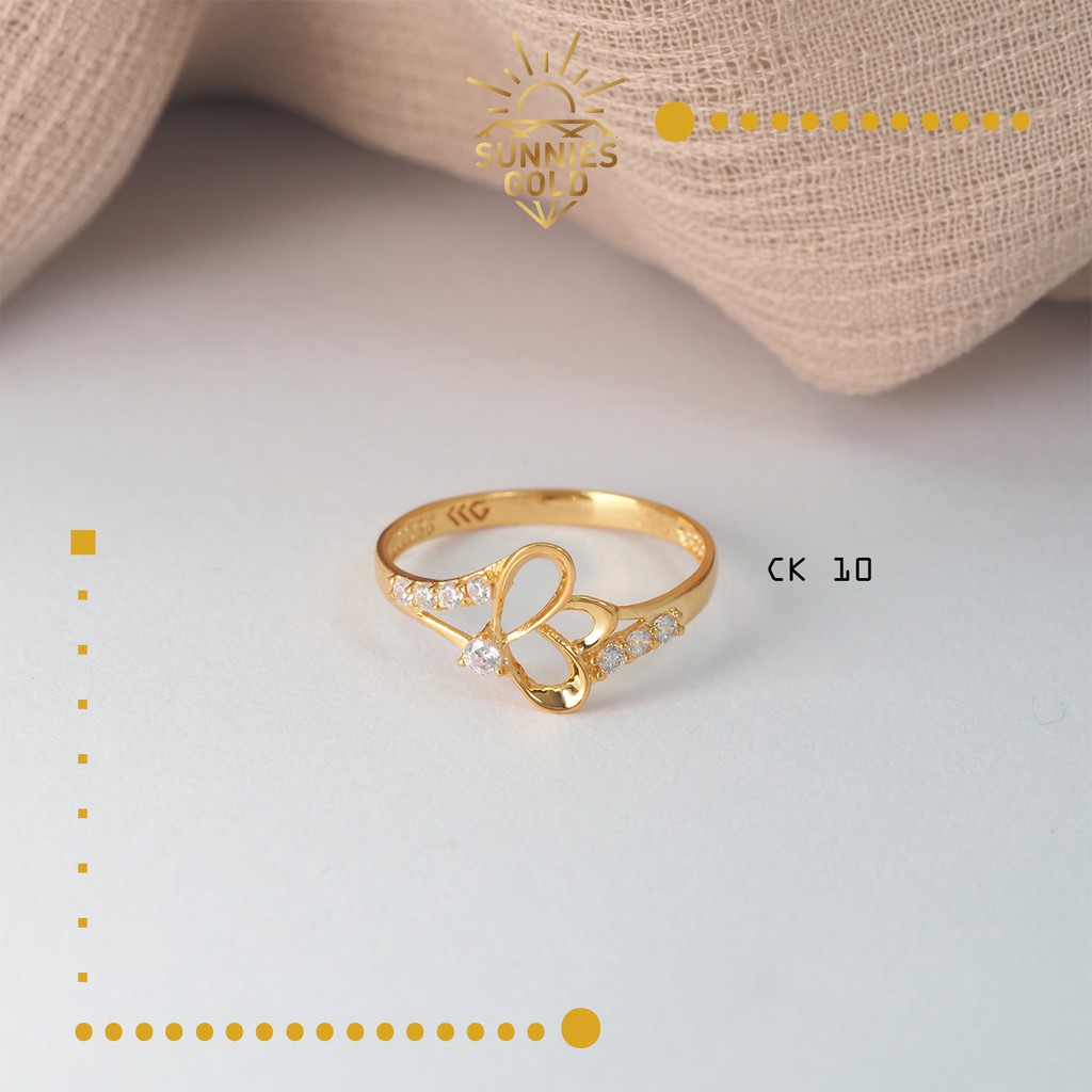 Cincin Wanita Emas Asli Kadar 300 Model Cincin Kasual Simpel Elegan Dengan Varian Mata Cantik Ck10 Shopee Indonesia