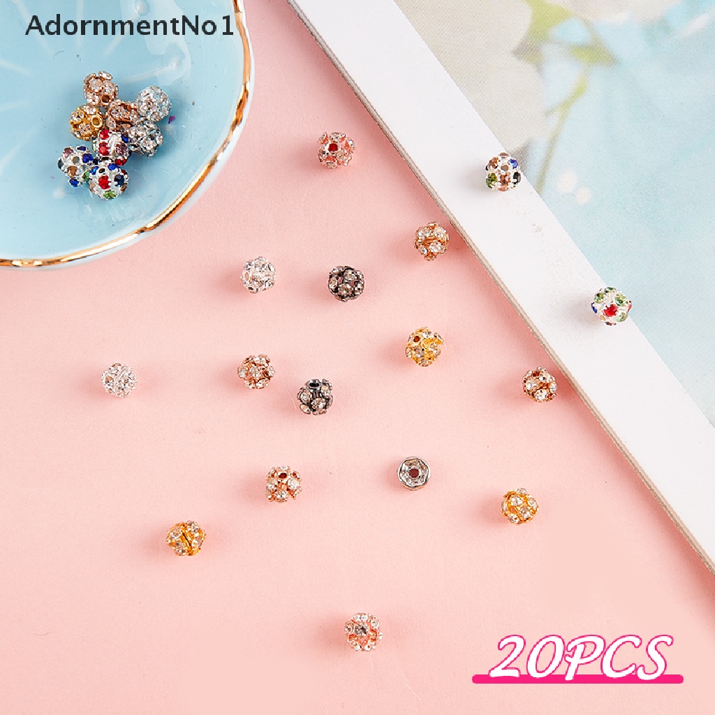 (AdornmentNo1) 20pcs Manik-Manik bayberry Bahan Metal Hias Berlian Untuk Membuat Perhiasan Gelang