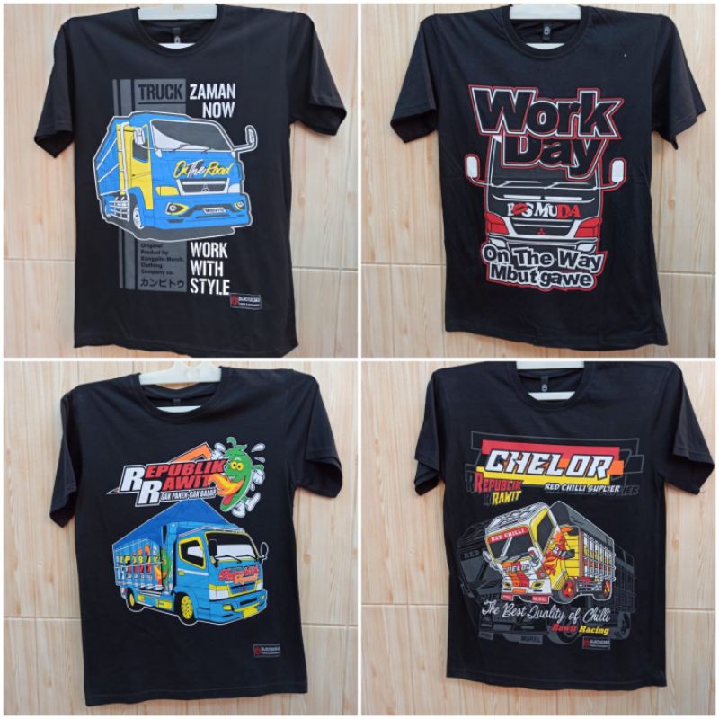 KAOS PRIA / KAOS TRUCK DRIVER MANIA / TRUCK LOVERS /CANTER MANIA TAWAKAL KATUN COMBED 30S DISTRO