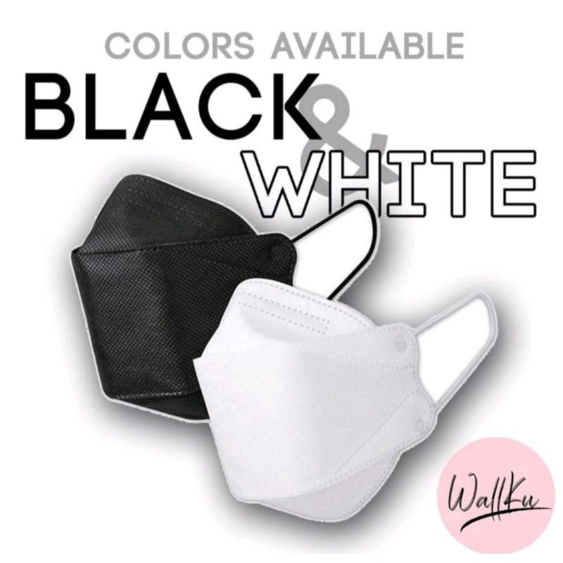 Masker KF94 desawa warna hitam dan putih