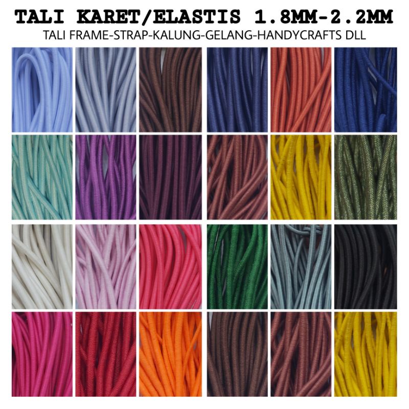 Tali Elastis 2mm Tali Karet Frame Tenda Ikat Rambut Tali Masker