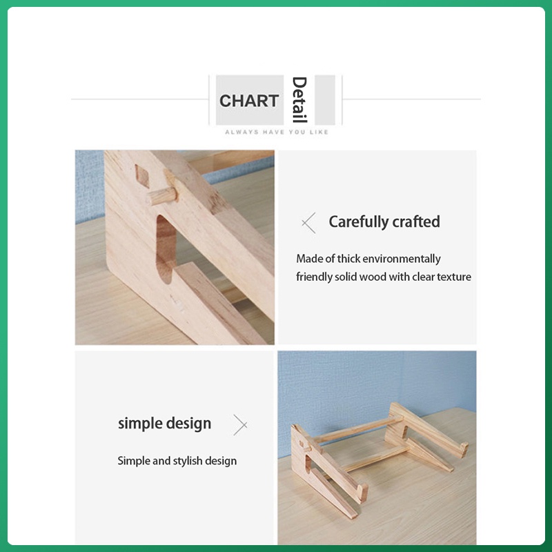 Komputer Notebook Braket Pembesaran Kayu Kayu Solid/Braket Pemanas/Rangka Dasar Portabel Yang Dipasang Di Desktop/Braket Yang Dapat Dilepas/Rak Buku