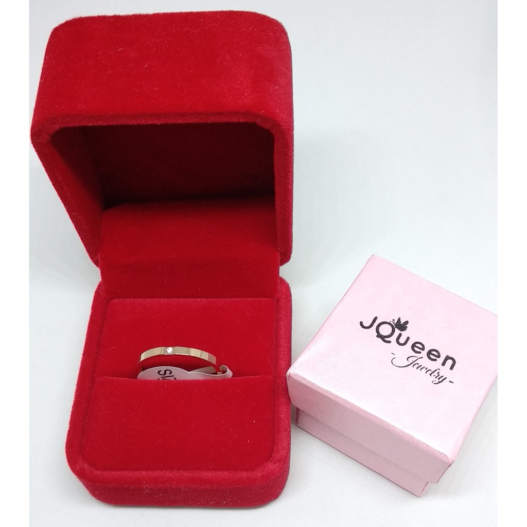 Cincin Titanium Mini Korea Wanita CK012 warna rose gold untuk cincin kawin nikah fashion set midi