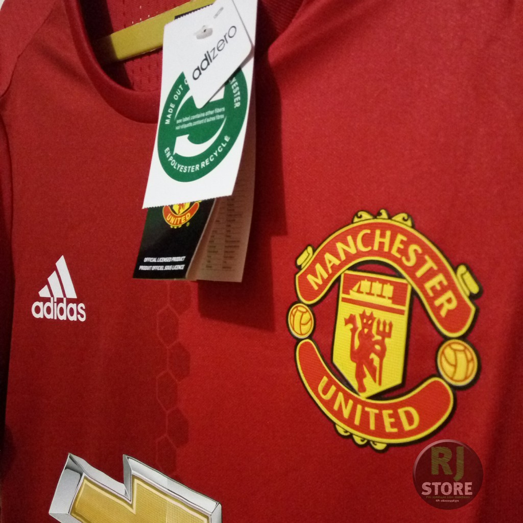 Suplyer Baju Bola Jersey MU Home Adizero 2016-2017 Grade Ori Berkualitas