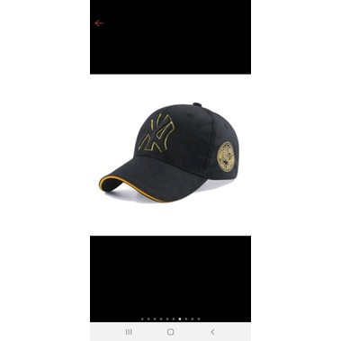 topi baseball ny hitam putih