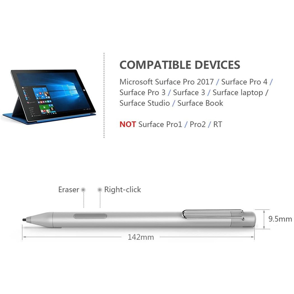 Active Stylus Pen - Compatible with Surface - ME-MPP303 - Pena Stylus Kompatibel Microsoft Surface