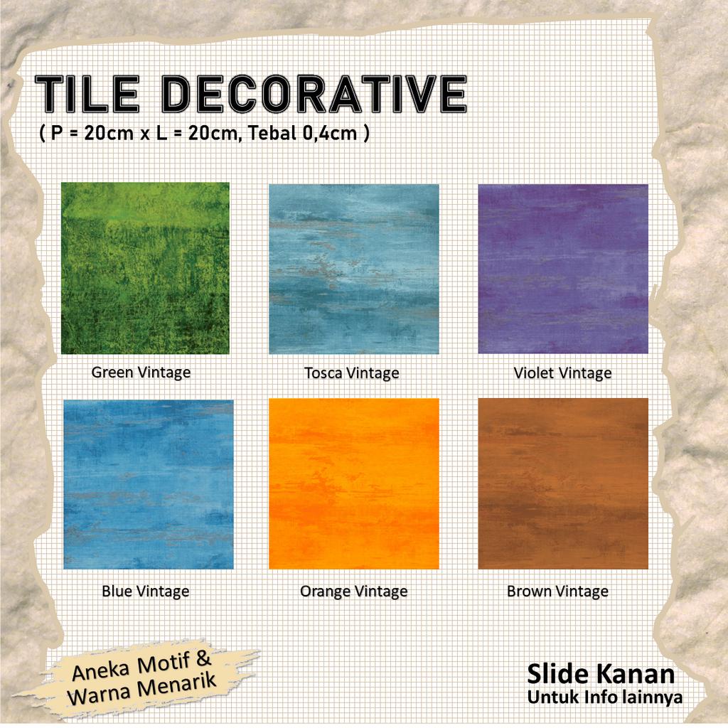 Hiasan Tile Decorative 20cm x 20cm x 0,4cm lantai, wall decoration, top table, dll Motif Lucu