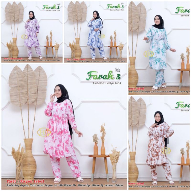 SETELAN TIE DYE FARAH 3 / ONE SET TIE DYE / ONE SET TIE DYE WANITA