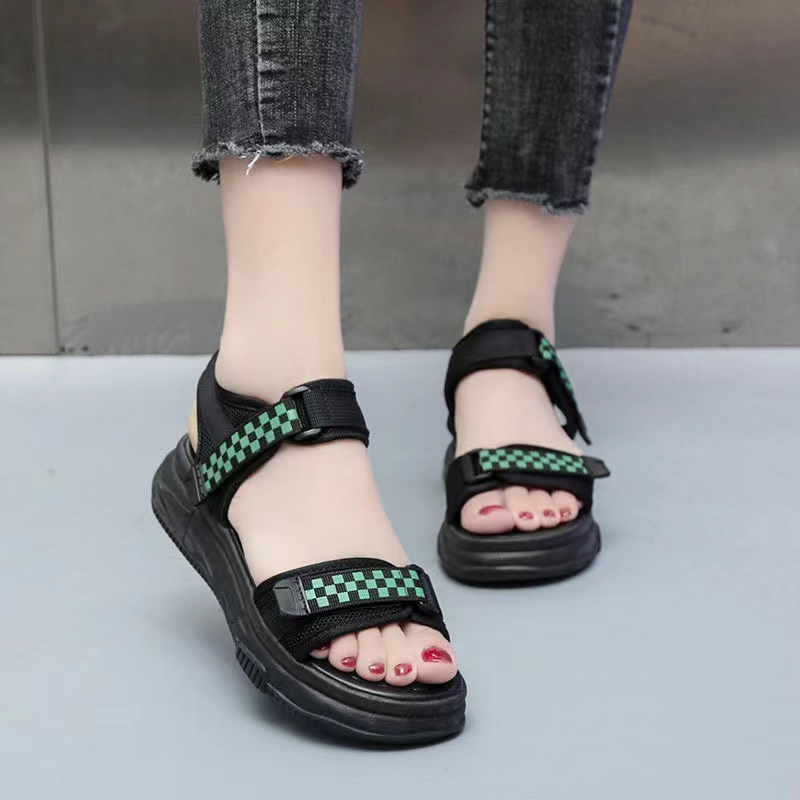 Sepatu Sandal Wanita Wedges Cantik Sandal Cewek Pelajar Kekinian Wedges Tinggi Original Import Kualitas Bagus