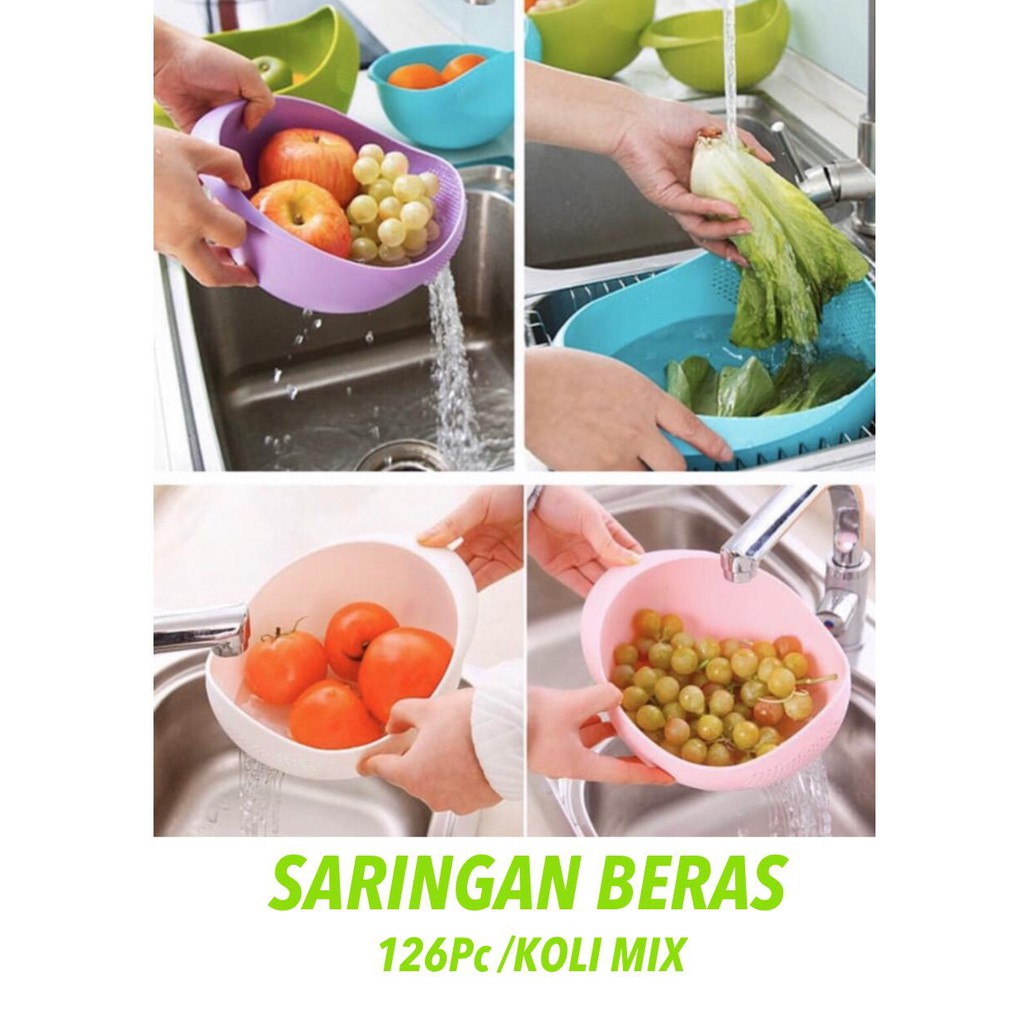 Baskom Multifungsi Saringan Pencuci Beras Sayur Buah Tempat Wadah Yang Sangat Mudah Digunakan Modern