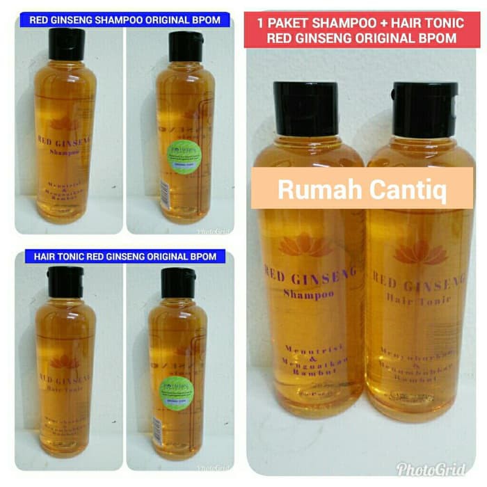 PAKET RED GINSENG SHAMPOO + HAIR TONIC BPOM ORIGINAL PENUMBUH RAMBUT