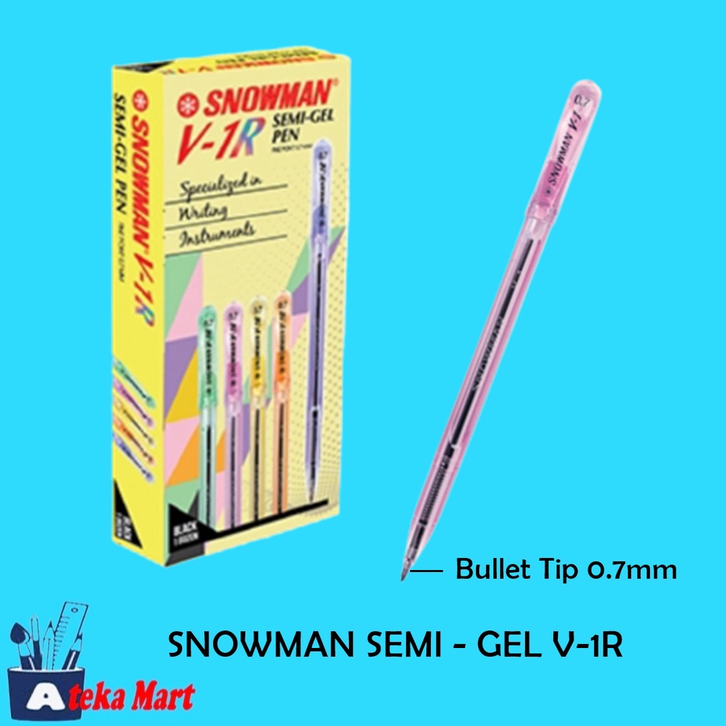 

[BOX/12PCS] SNOWMAN BALLPOINT V-1R SEMI GEL PEN