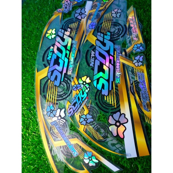 STRIPING STICKER SCOOPY 2021 TRANSPARAN HOLOGRAM FLOWER