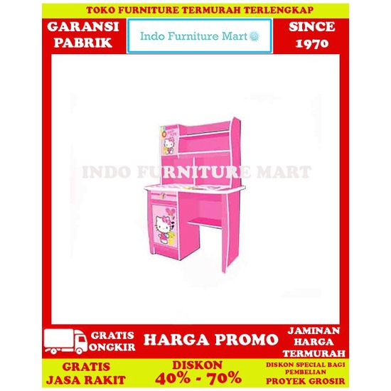 Meja Belajar Anak Minimalis Study Desk Kea Panel Hello Kitty