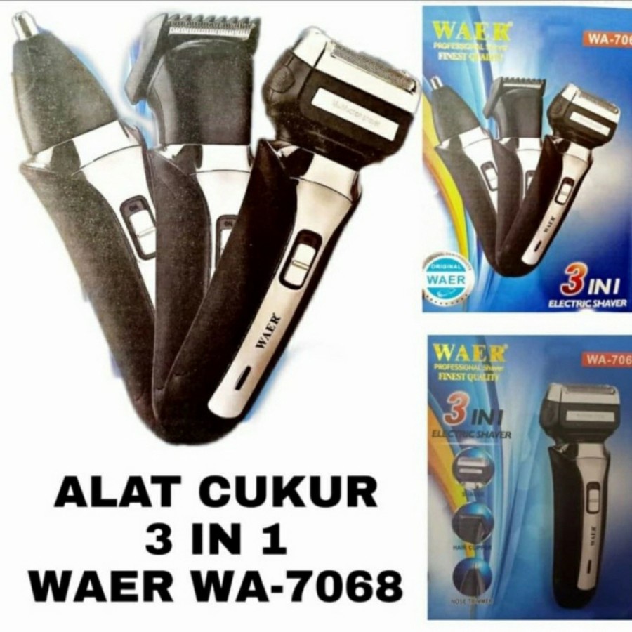 Promo Terbaru!!! Alat Cukur Wear  WA-7068 Rambut / Jenggot / Kumis  Dengan Mata Pisau Lengkap Dan Berkualitas Terbaik