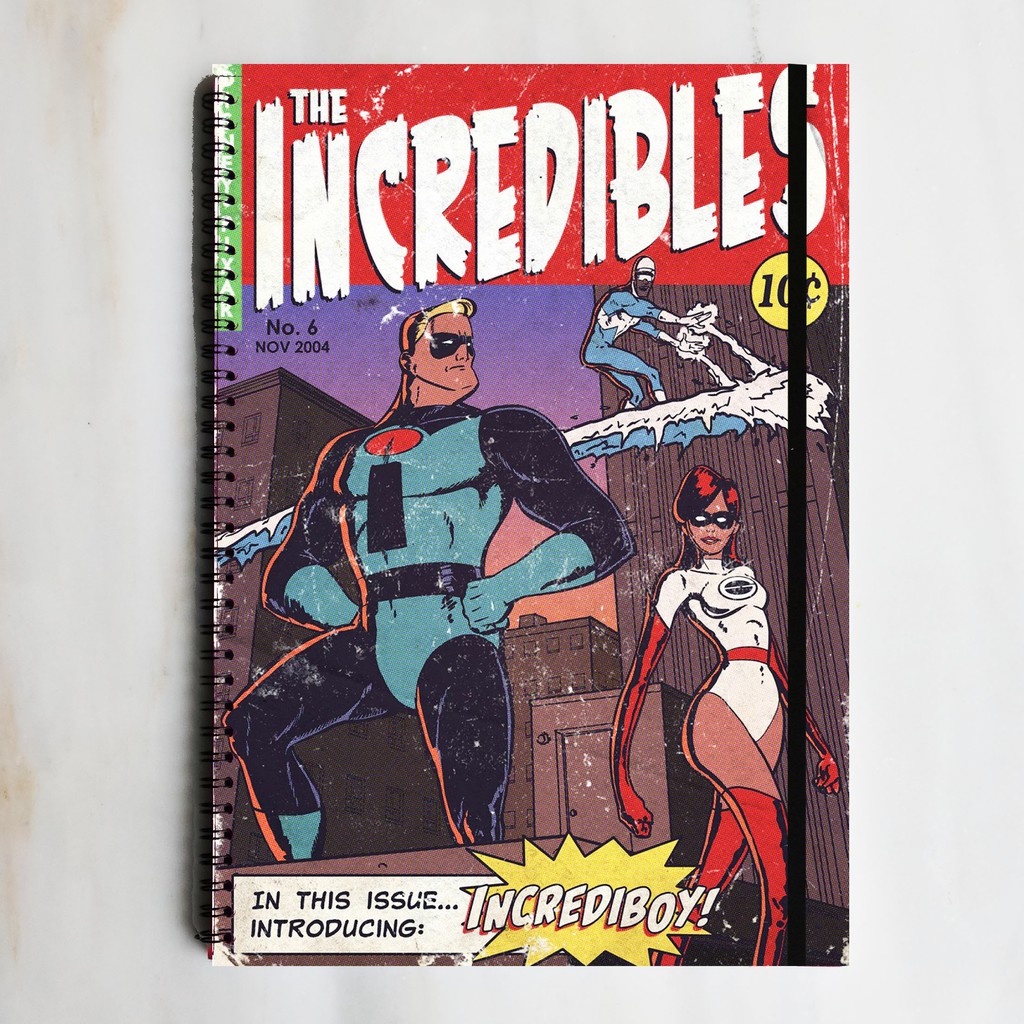 

[DISNEY] THE INCREDIBLES Vintage Spiral Notebook Diary Journal Buku Tulis Catatan Sekolah Kuliah
