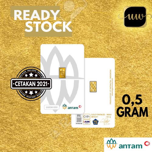 0,5 GR(Gram) EMAS ANTAM CERTIEYE TERBARU CETAKAN 2021