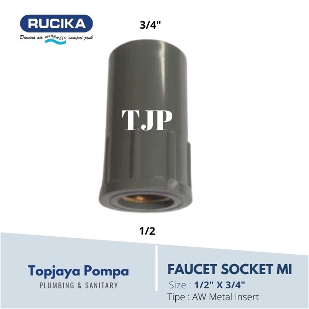 FAUCET SOCKET PVC MI RUCIKA  1/2 x 3/4&quot; METAL