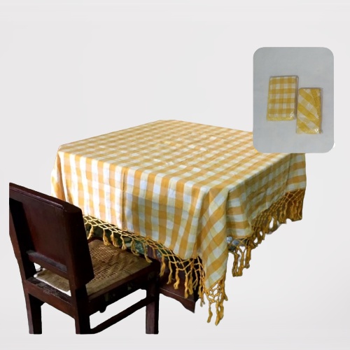 TAPLAK MEJA MAKAN KURSI 4 MOTIF KOTAK - KOTAK