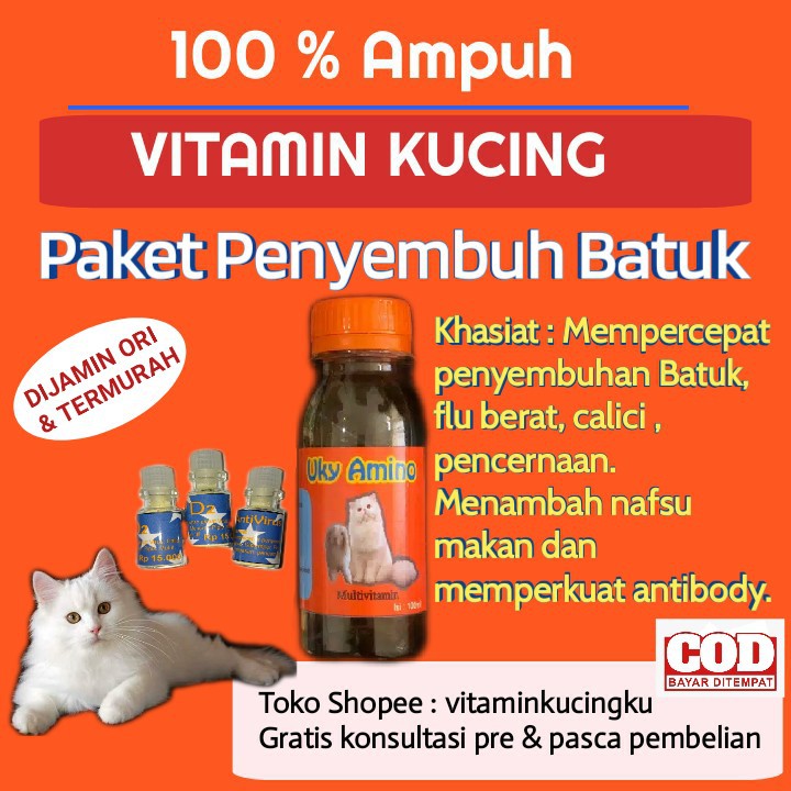 Vitamin Kucing Sakit Batuk dan Penambah Nafsu Makan Murah Komplit