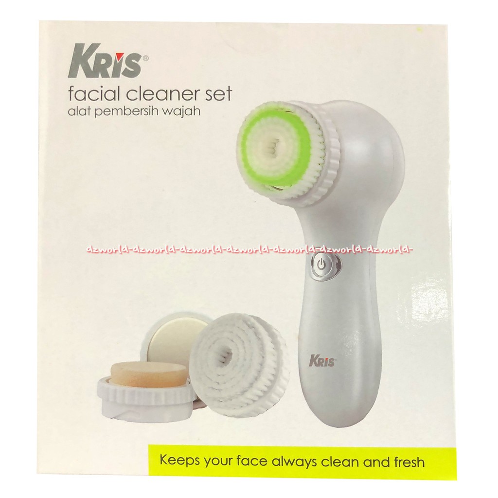 Kris Facial Cleanser Set Sponge Brush Recharge Alat Pembersih Wajah Muka dengan USB Charge