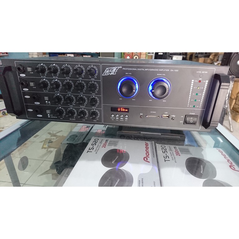 POWER AMPLI PROFESIONAL KARAOKE PEWIE DA1500 MP3 RADIO SUPER XBASS