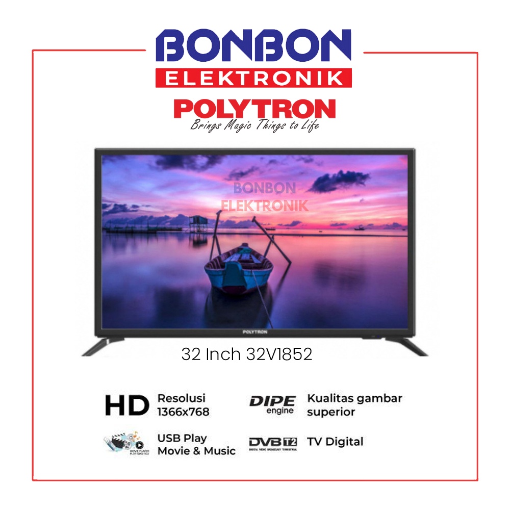 Polytron LED Digital TV 32 Inch 32V1852 / PLD-32V1852