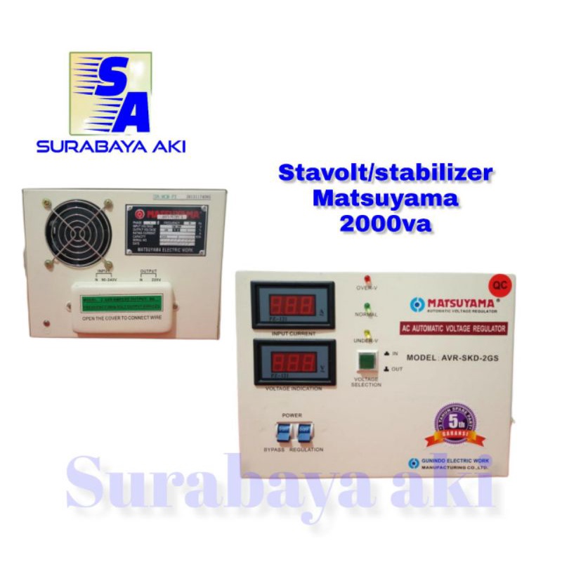 MATSUYAMA Stabilizer 2 KVA - LD 140V 1P stavol 2000 VA AVR STAVOLT 2000VA 2GS MATSUYAMA 2000VA