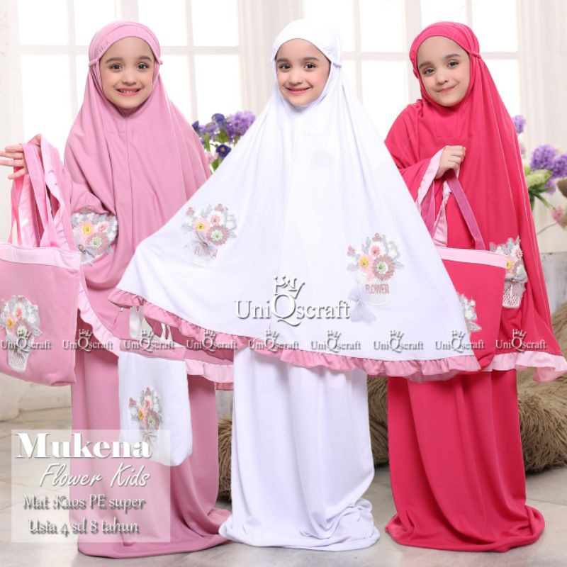 Mukena Kids Flowers Ori Uniq Scraft