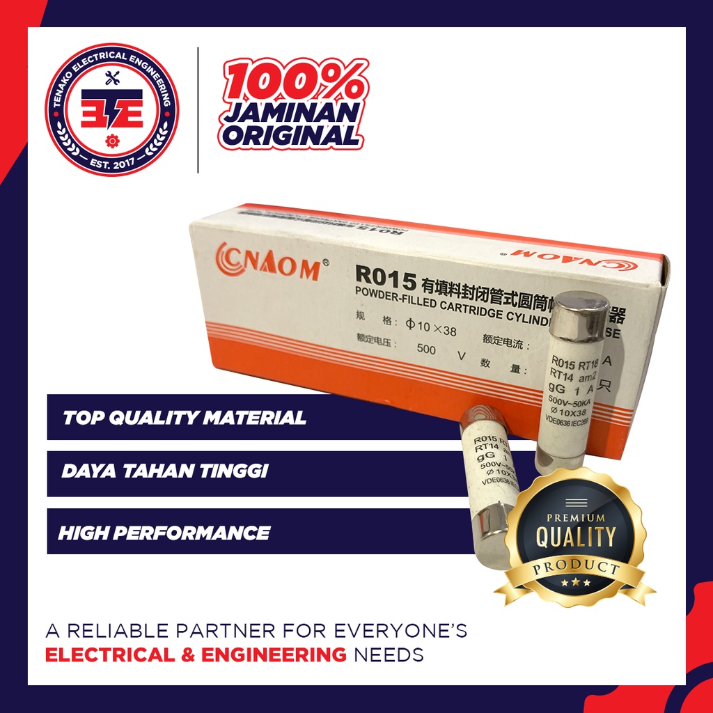 Fuse Ceramic Link 1-32A 10 x 38 500V-100KA Fuse Sekring Keramik 10x38