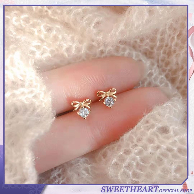 Anting Tusuk Silver S925 Desain Pita Gaya Retro Korea Untuk Wanita