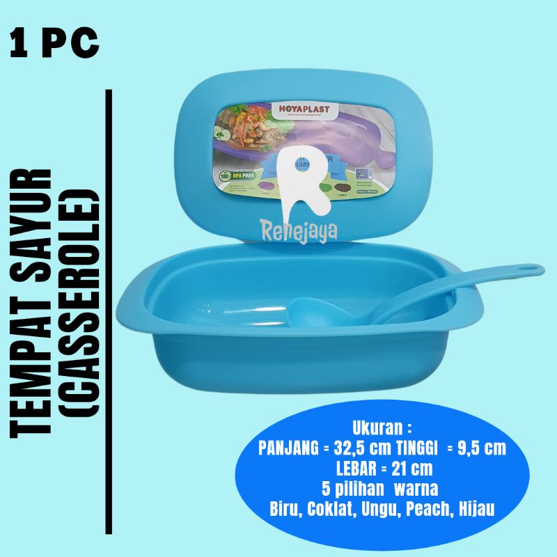 Mangkok sayur, tempat sayur (Casserole) Hoyaplast, plastik foodgrade BPA Free