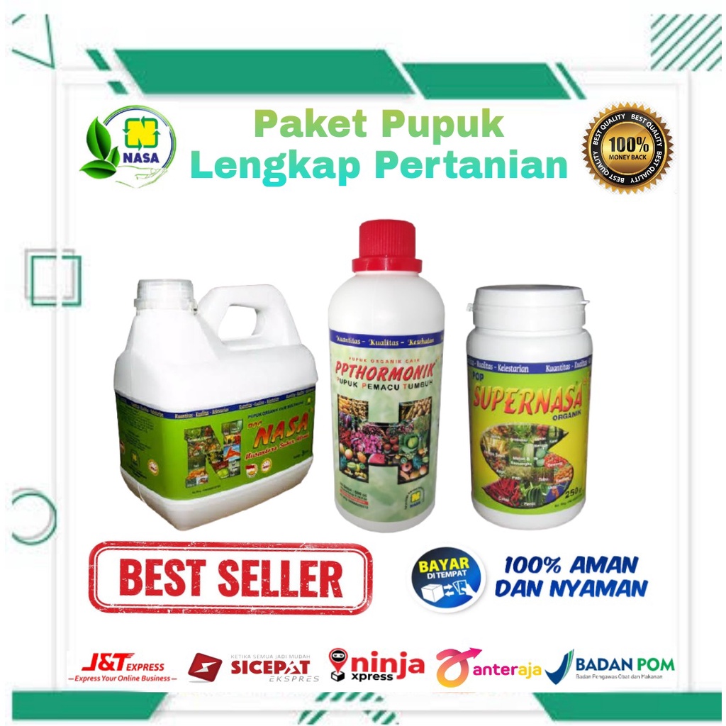 COD/PAKET PUPUK PERTANIAN NASA/PAKET PUPUK KOMPLIT PERTANIAN/PUPUK PENYUBUR TANAMAN/POC NASA 3LITER/