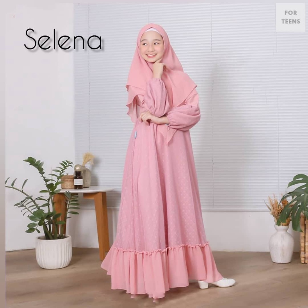 Baju Gamis Anak Perempuan Usian 10 12 Tahun Selena Kids Gamis Tiledot Anak Perempuan 2022 Pakaian Muslim Anak Cewew Gamis Syar'i anak Tanggung Kekinian