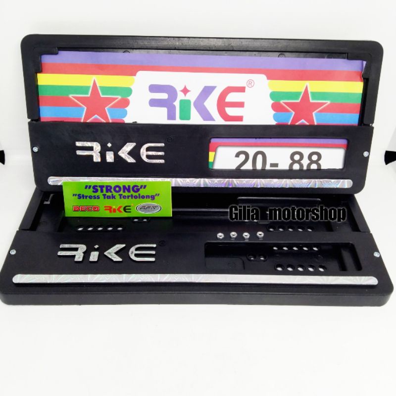 Cover /Tempat plat nomor /Tutup Plat Nomor Rike Bingkai Plat Nomor Black Series Rike list Warna Free Sticker Rike Tutup Plat Nomor Rike Universal