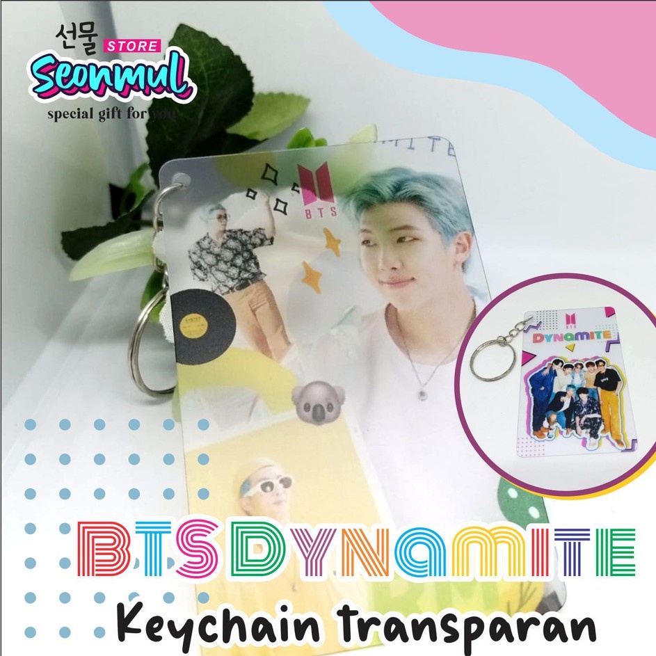 TERBAIK!!! GANTUNGAN KUNCI BTS DYNAMITE / KEYCHAIN BTS DYNAMITE / KEYCHAIN TRANSPARANT BTS / GANTUNGAN KUNCI TRANSPARAN BTS