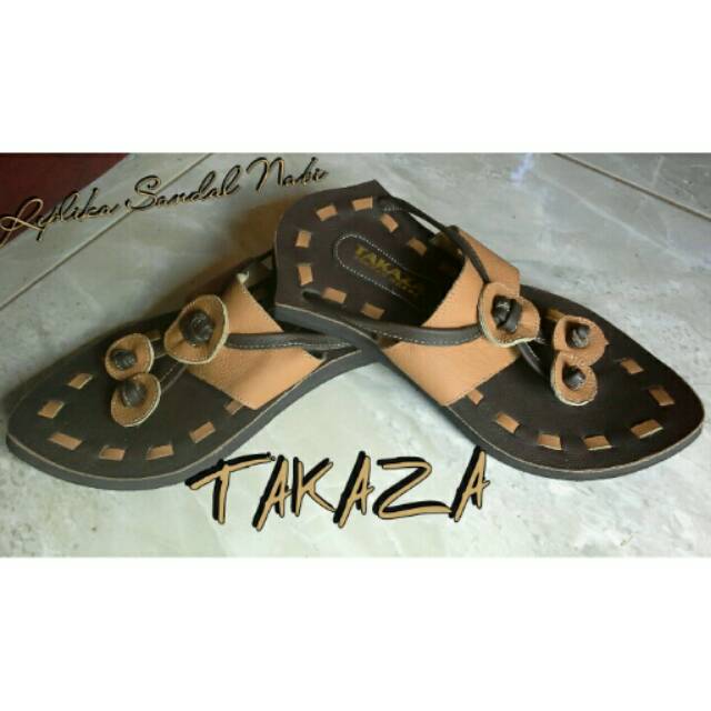 TAKAZA Sandal Replika Terompah Nabi Brown Mocca Original
