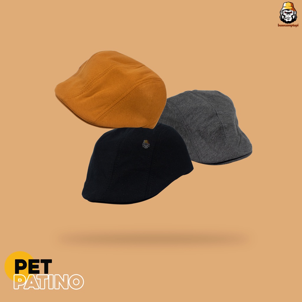 Topi Pet Kodok Copet Flat Cap Polos Pria Wanita Pengait Ring