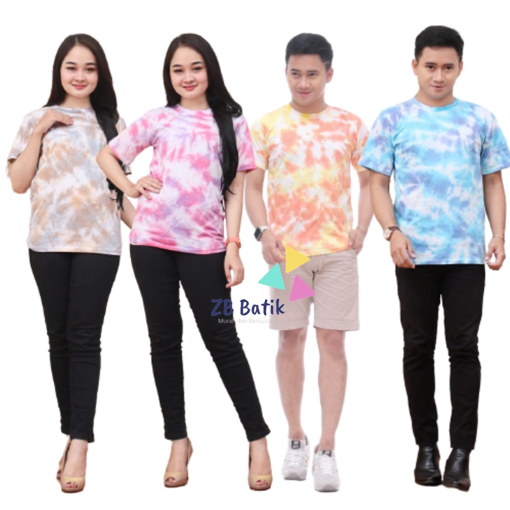 Baju Tye Dye Dewasa / Kaos Tye Dye / Kaos Murah / Kaos Pelangi / Atasan Tye Dye / Kaos Tye Dye Pria dan Wanita