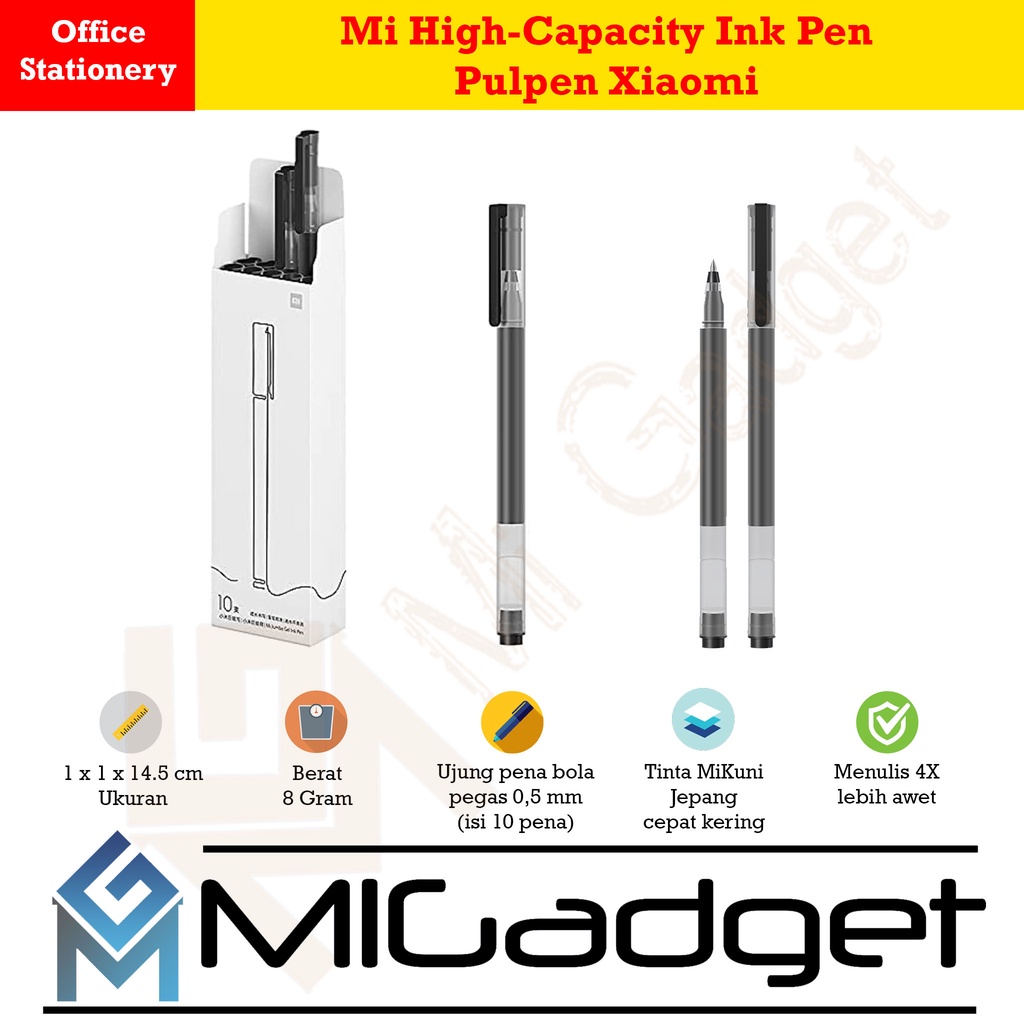 Xiaomi High-Capacity Ink Pen - Pulpen Bolpoin Gel