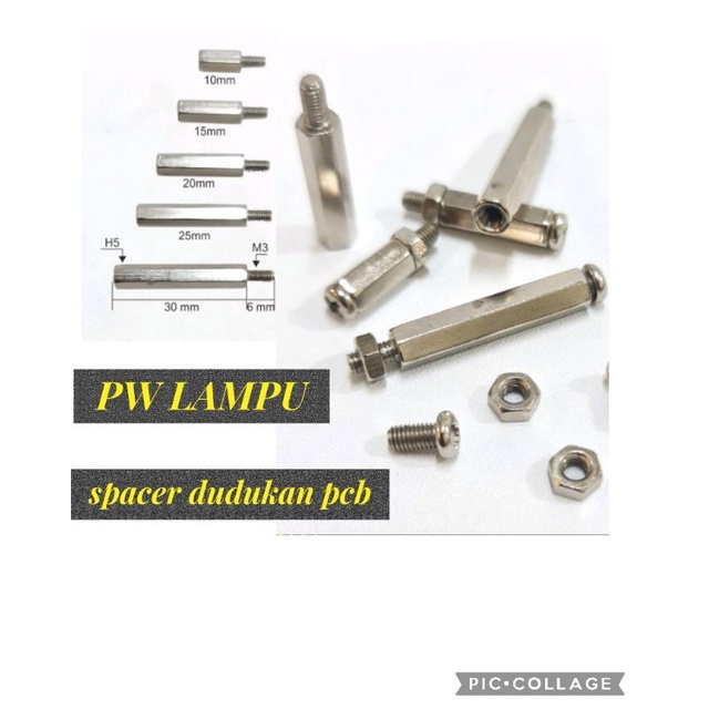 SPACER PCB BAUT DUDUKAN PCB 1CM 2CM 3CM HEXAGONAL COLUMN