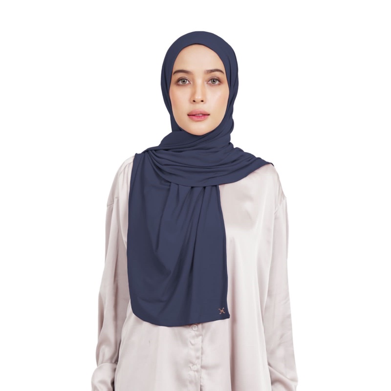 Hameeda - Hannah Instant Hijab | Jersey Bergo Pashmina-Navy