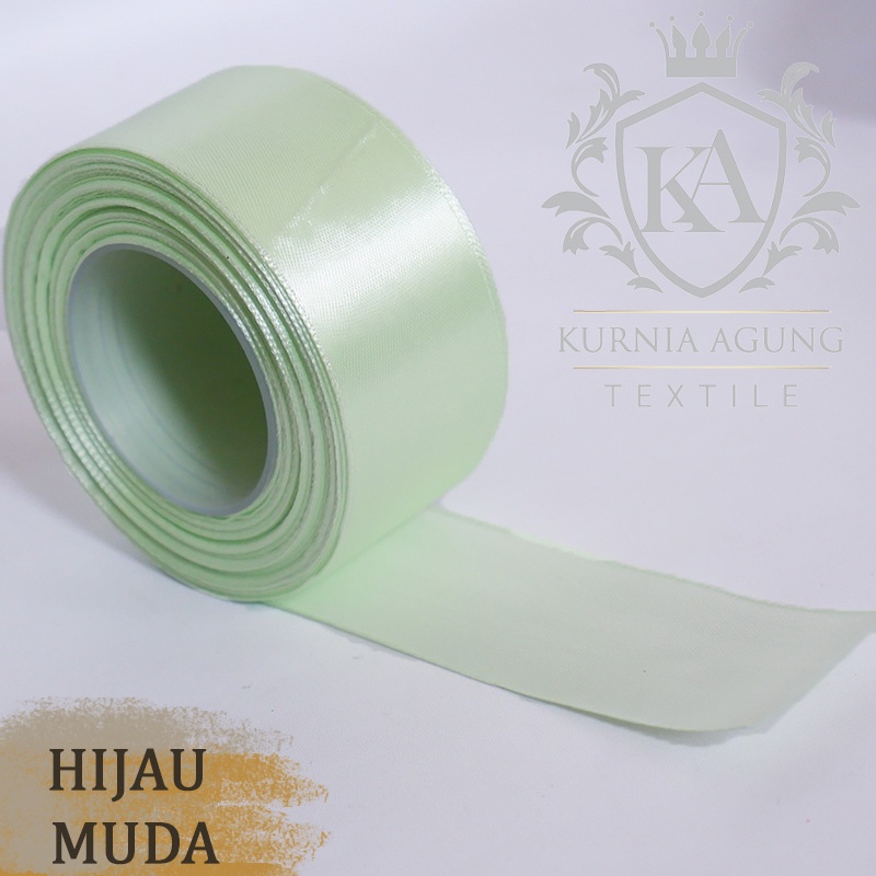 Pita Satin 4cm / 1 1/2 Inch 1 Roll Ukuran Besar Warna Pastel /Pita Kado Bungkus Hampers Souvenir DIY Panjang 25yard/22meter