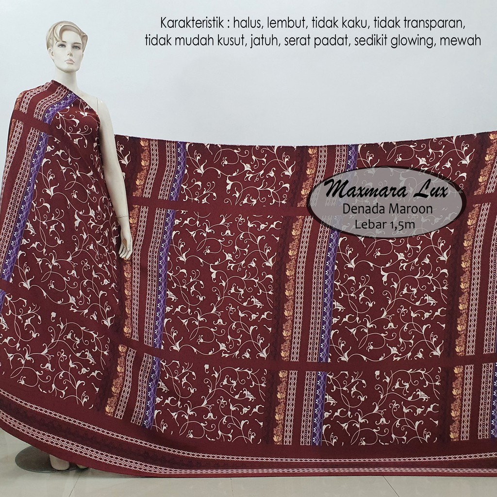 KAIN MAXMARA LUX MOTIF "DENADA MAROON" (harga per 0,5m)